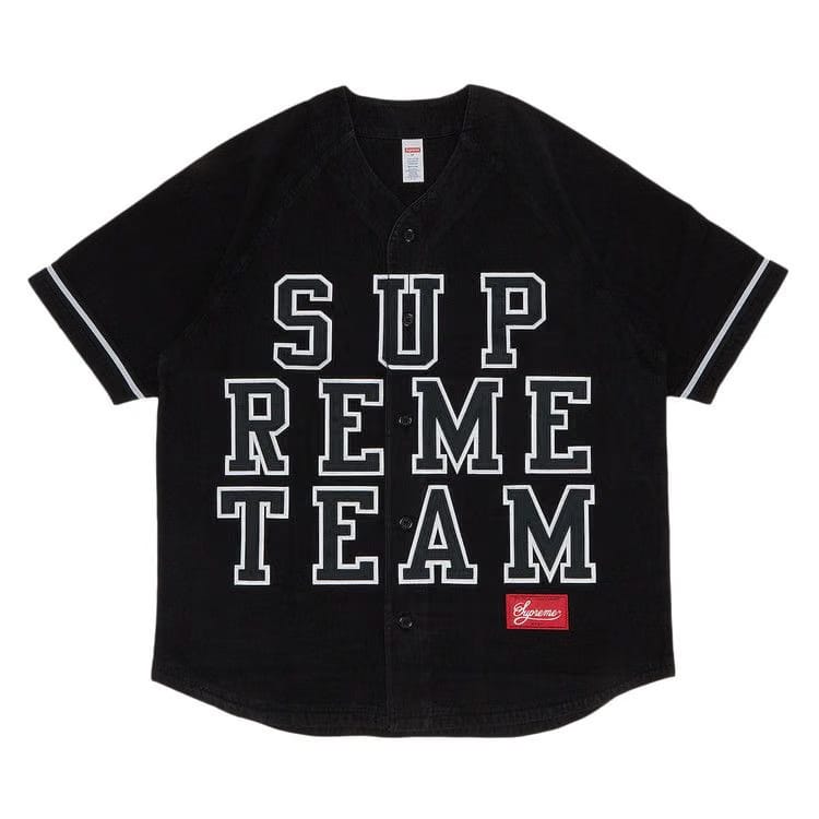 Supreme Denim Baseball Jersey Black