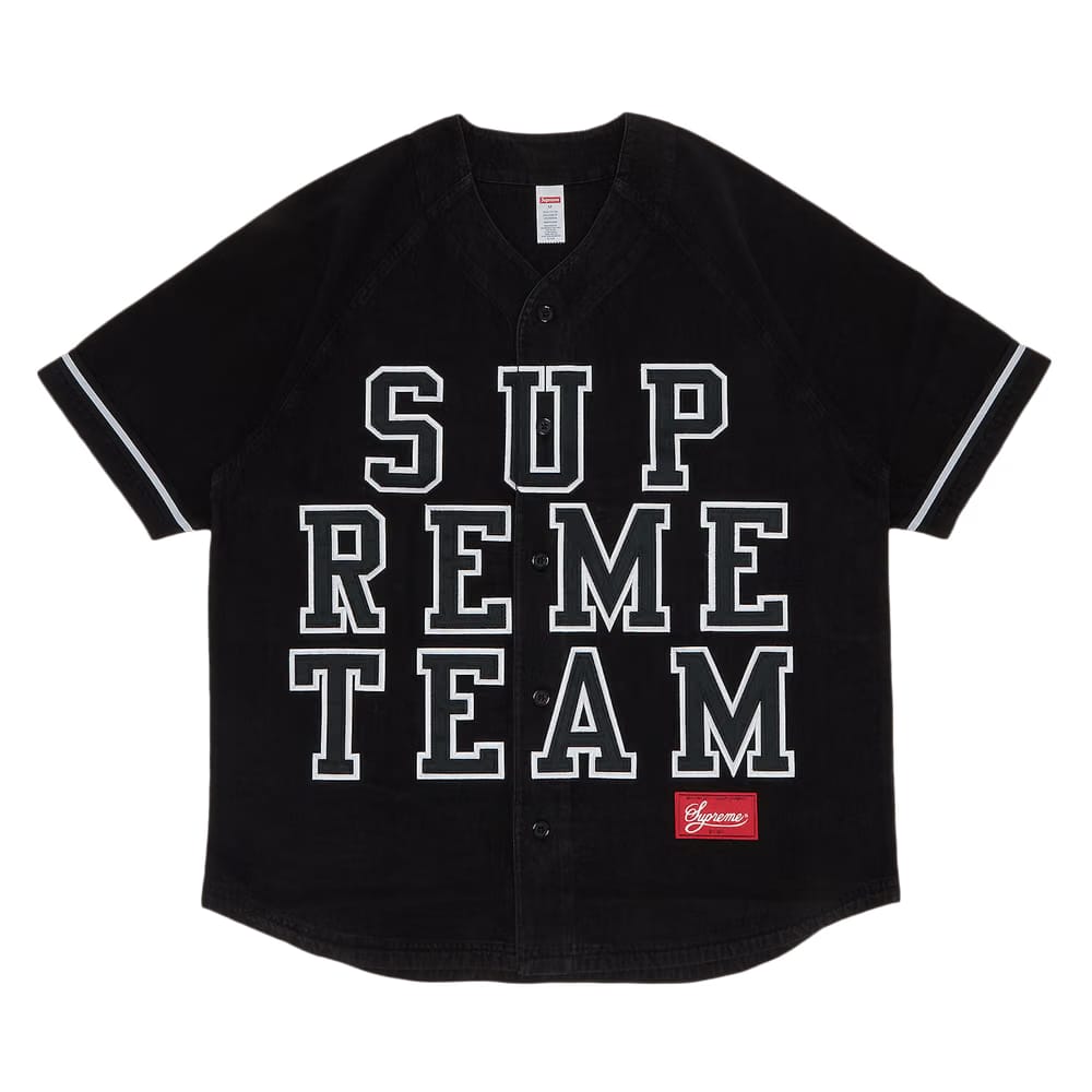 Supreme Denim Baseball Jersey Black