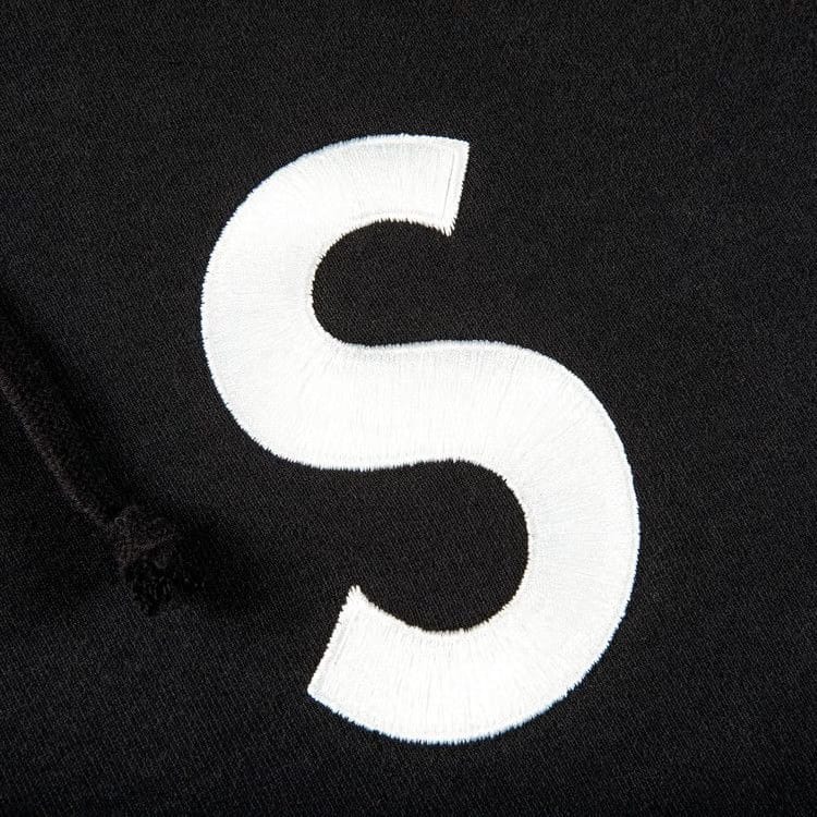 Supreme S Logo Split Hoodie Black