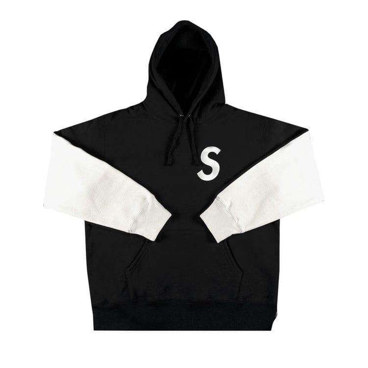 Supreme S Logo Split Hoodie Black