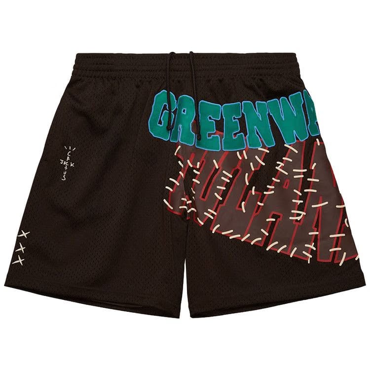Cactus Jack by Travis Scott x Mitchell & Ness Tulane University Shorts Brown