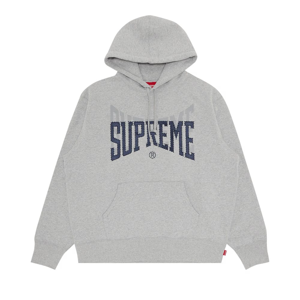 Supreme Rhinestone Shadow Hoodie Heather Grey