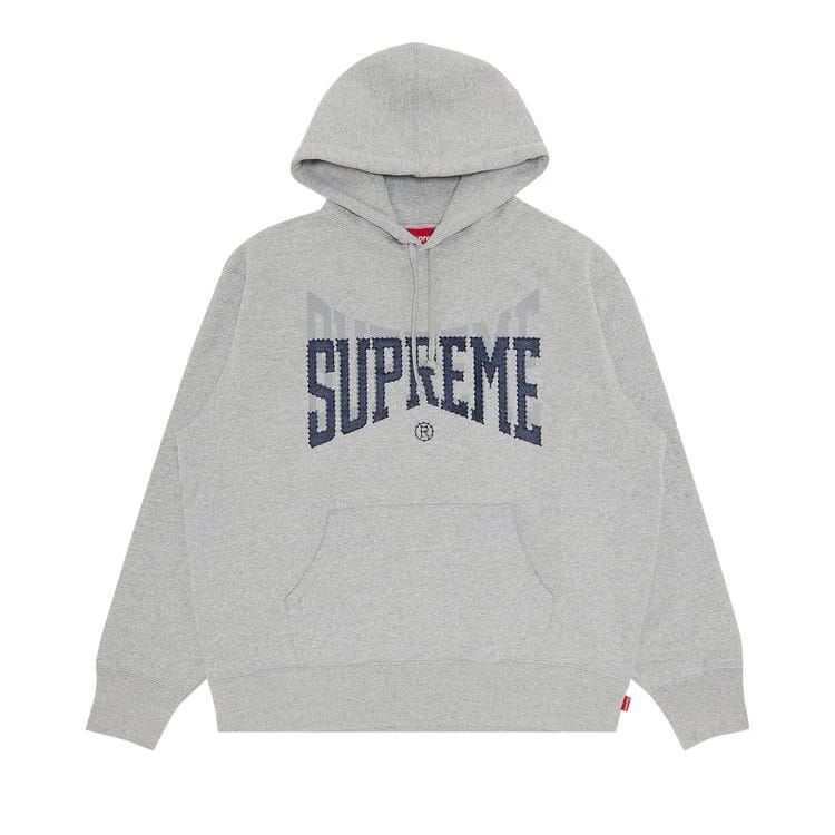 Supreme Rhinestone Shadow Hoodie Heather Grey