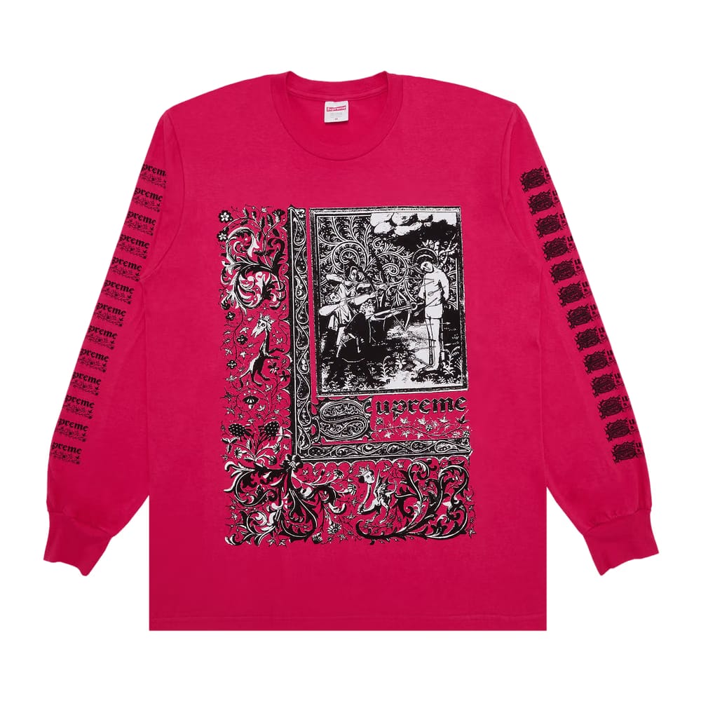 Supreme Saint Sebastian Long-Sleeve T-Shirt Pink