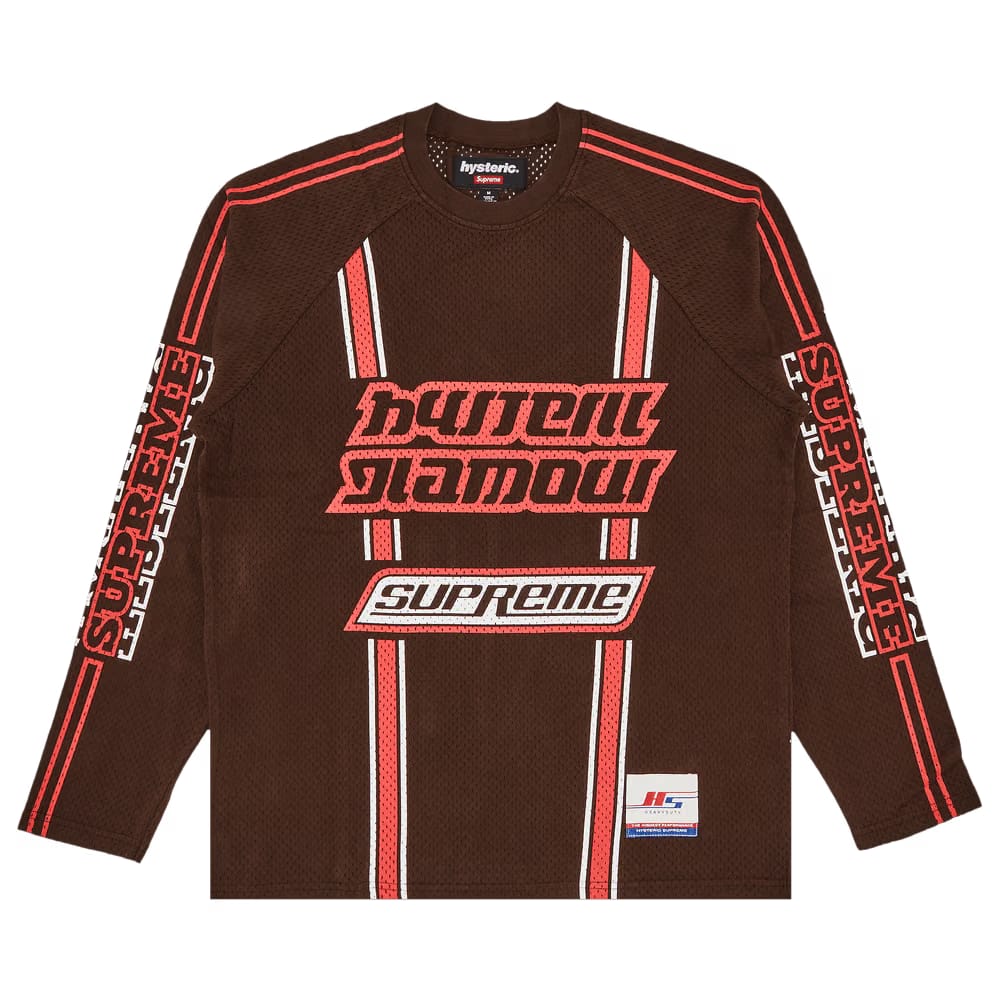 Supreme x HYSTERIC GLAMOUR Mesh Long-Sleeve Top Brown