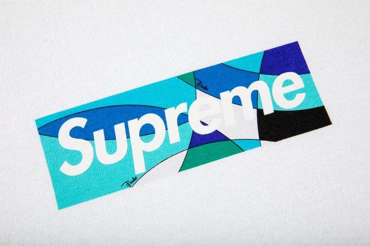 Supreme x Emilio Pucci Box Logo T-Shirt White/Blue