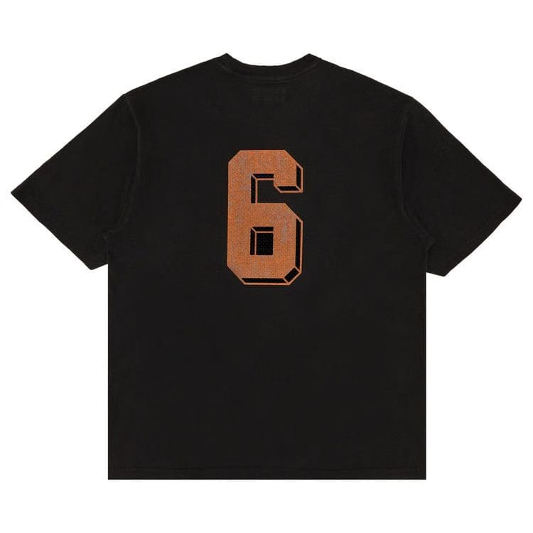Supreme Flocked Washed Shorts-Sleeve Top Black