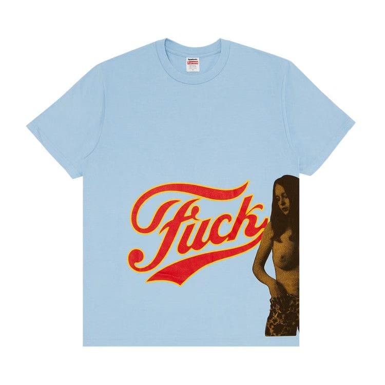 Supreme x HYSTERIC GLAMOUR Fuck T-Shirt Powder Blue