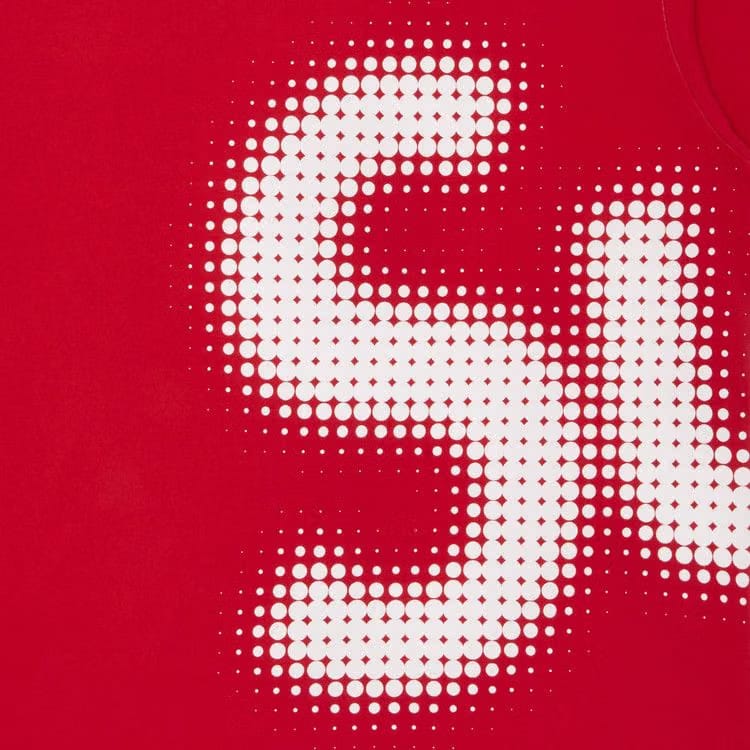 Supreme Halftone Shorts-Sleeve Top Red