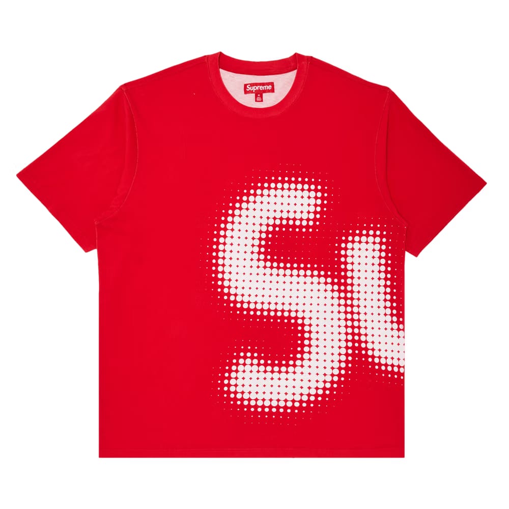 Supreme Halftone Shorts-Sleeve Top Red