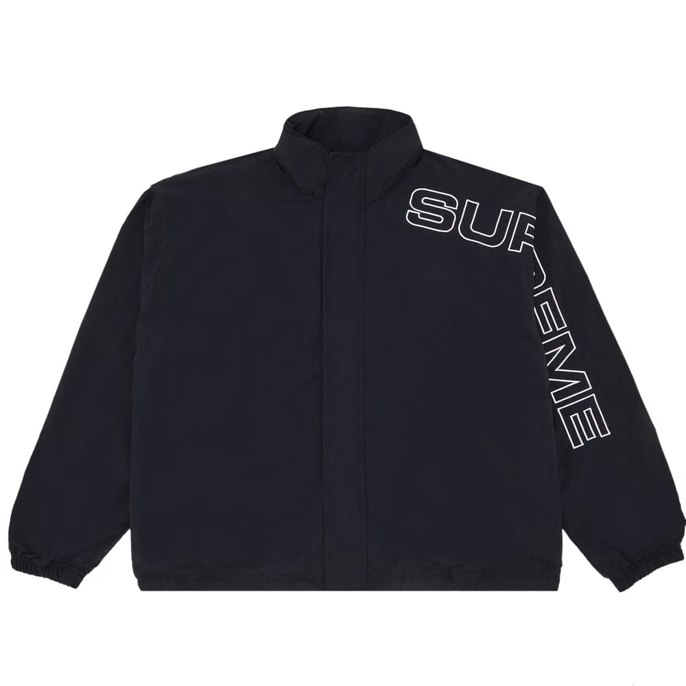 Supreme Spellout Embroidered Track Jacket Black