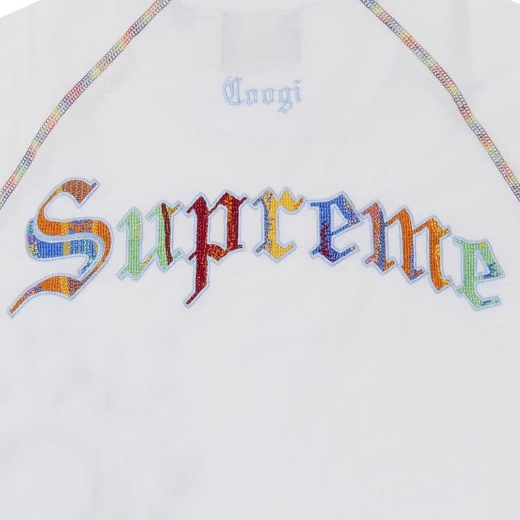 Supreme x Coogi Raglan Shorts-Sleeve Top White