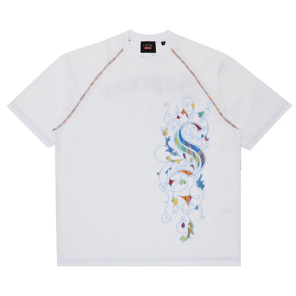 Supreme x Coogi Raglan Shorts-Sleeve Top White