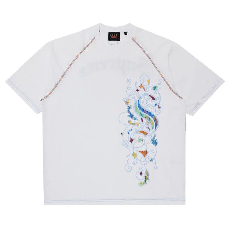 Supreme x Coogi Raglan Shorts-Sleeve Top White
