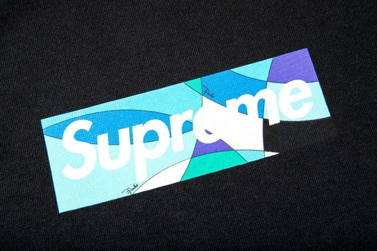 Supreme x Emilio Pucci Box Logo T-Shirt Black/Blue