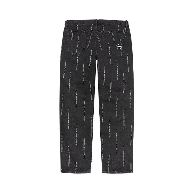 Supreme Logo Stripe Jacquard Regular Jean Black