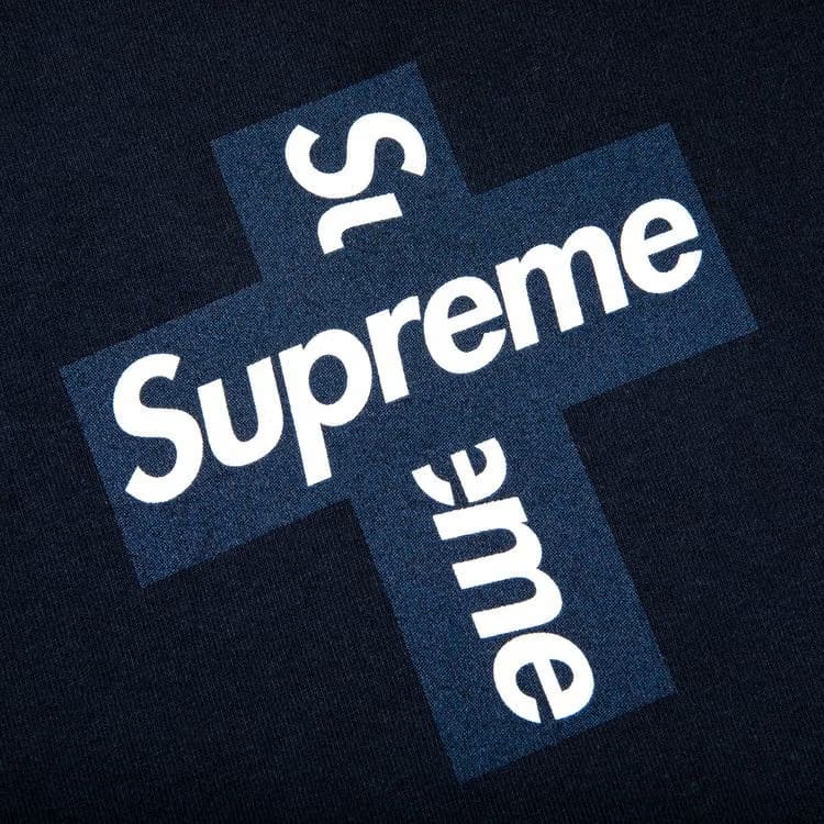 Supreme Cross Box Logo T-Shirt Navy