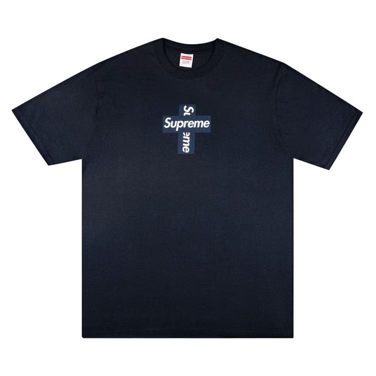 Supreme Cross Box Logo T-Shirt Navy