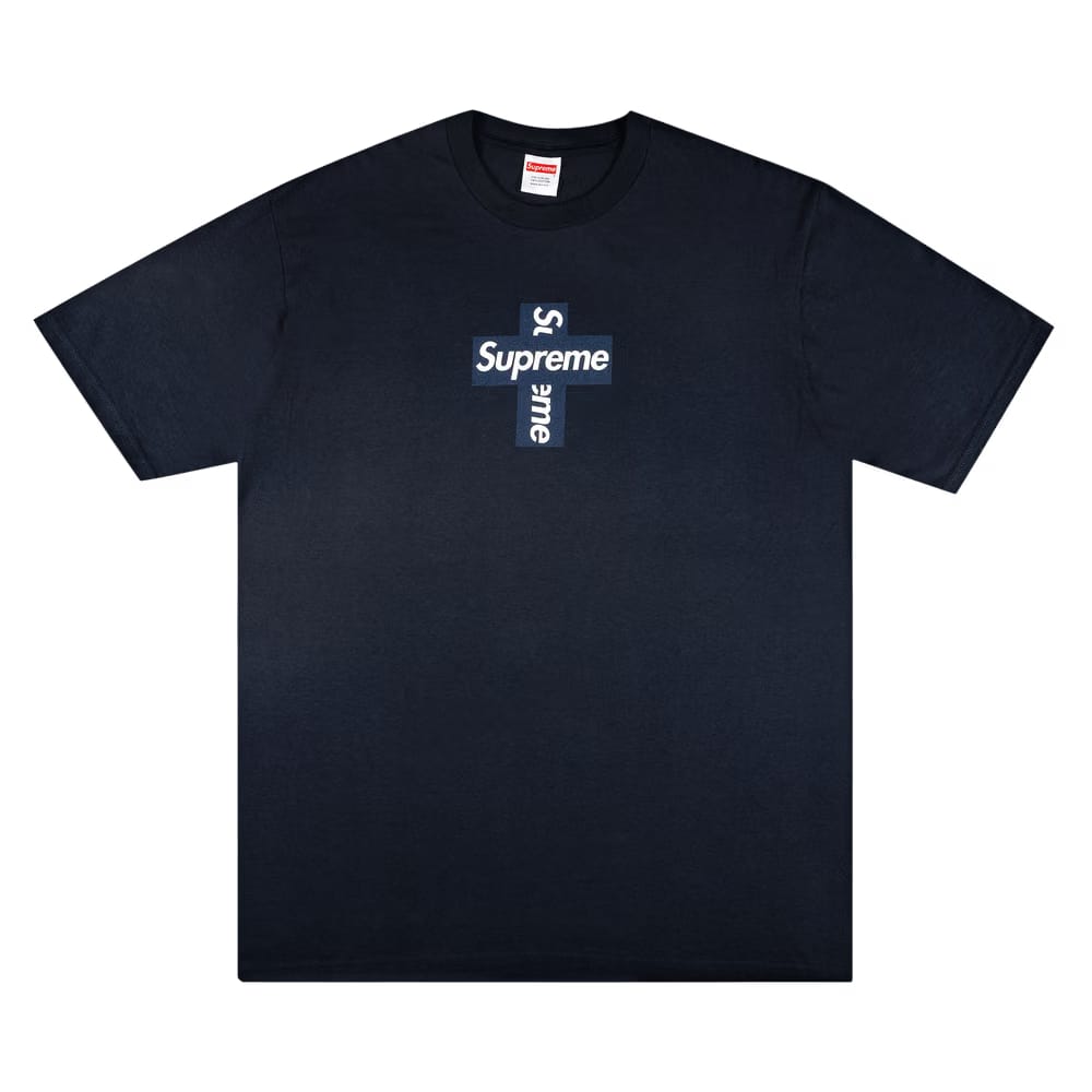 Supreme Cross Box Logo T-Shirt Navy