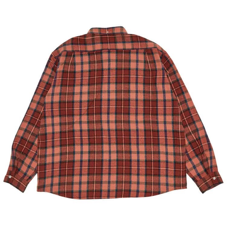 Supreme Pullover Plaid Flannel Shirt Pink
