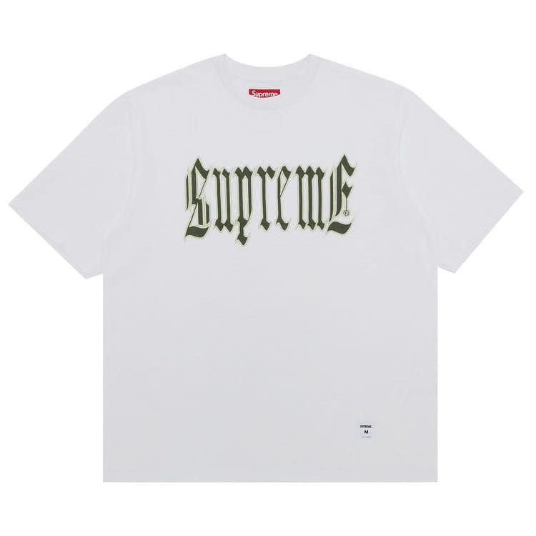 Supreme Old English Shorts-Sleeve Top White