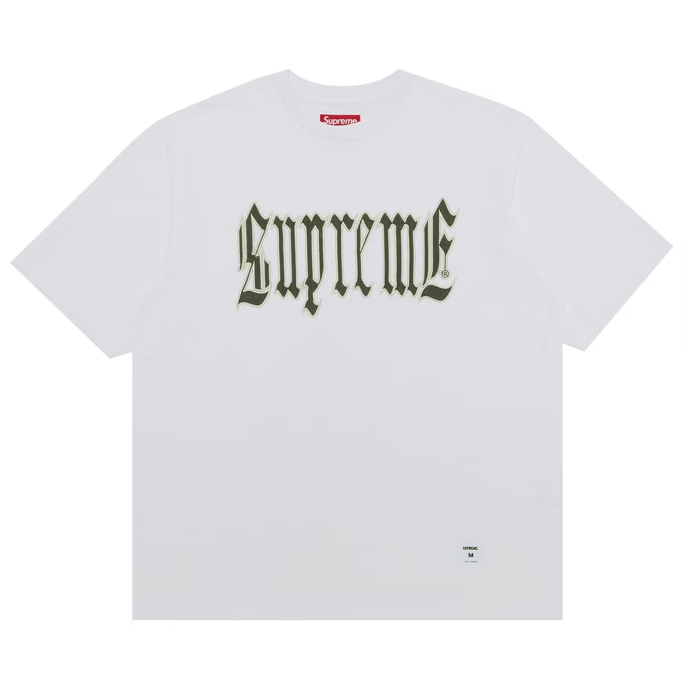 Supreme Old English Shorts-Sleeve Top White
