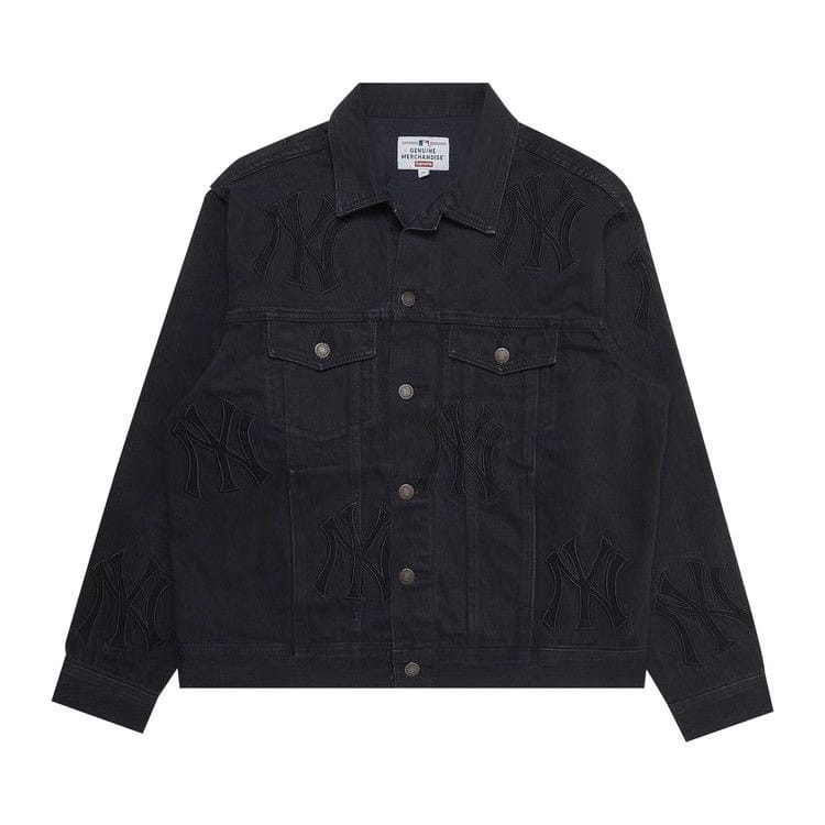 Supreme x New York Yankees Denim Trucker Jacket Washed Black