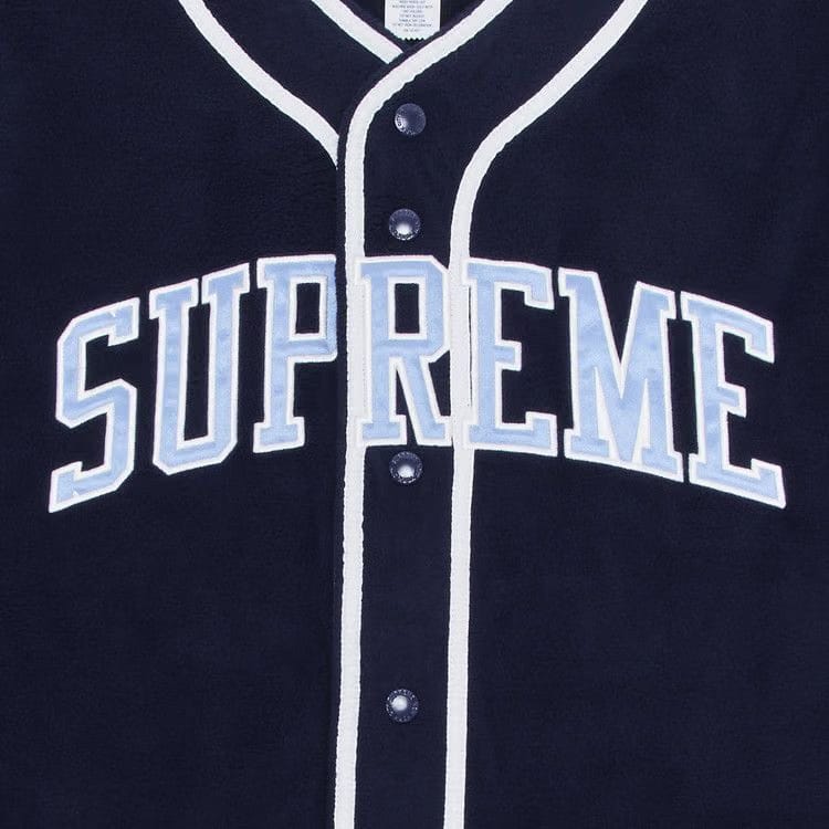 Supreme Polartec Baseball Jersey Navy