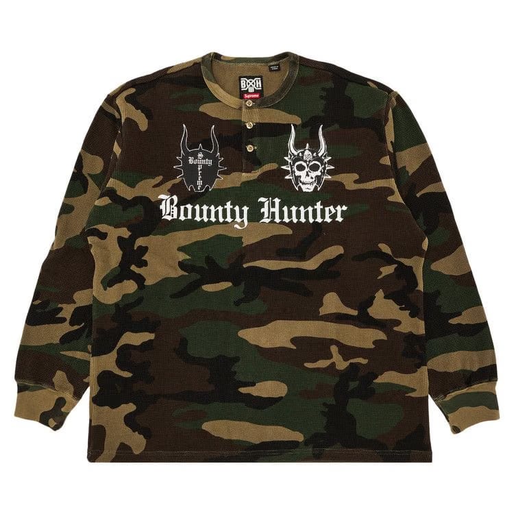 Supreme X Bounty Hunter Thermal Henley Long-Sleeve Top Woodland