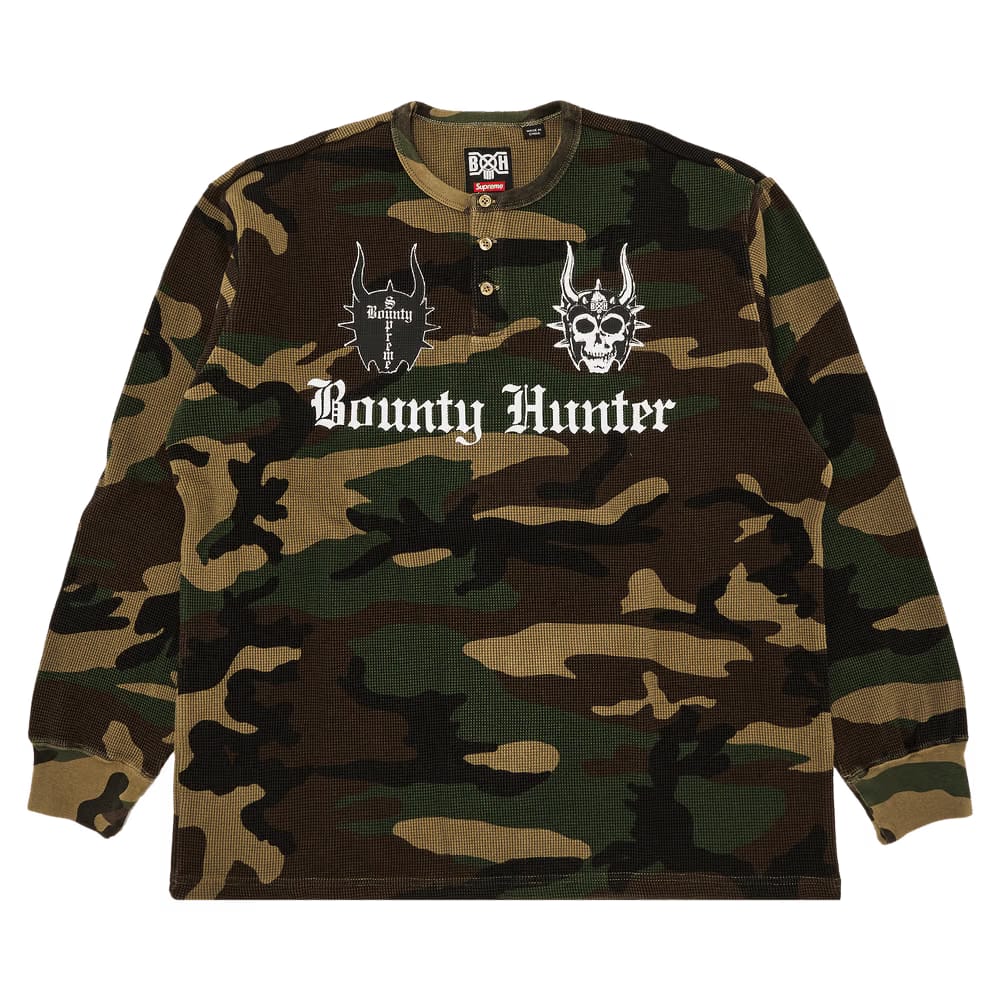 Supreme X Bounty Hunter Thermal Henley Long-Sleeve Top Woodland