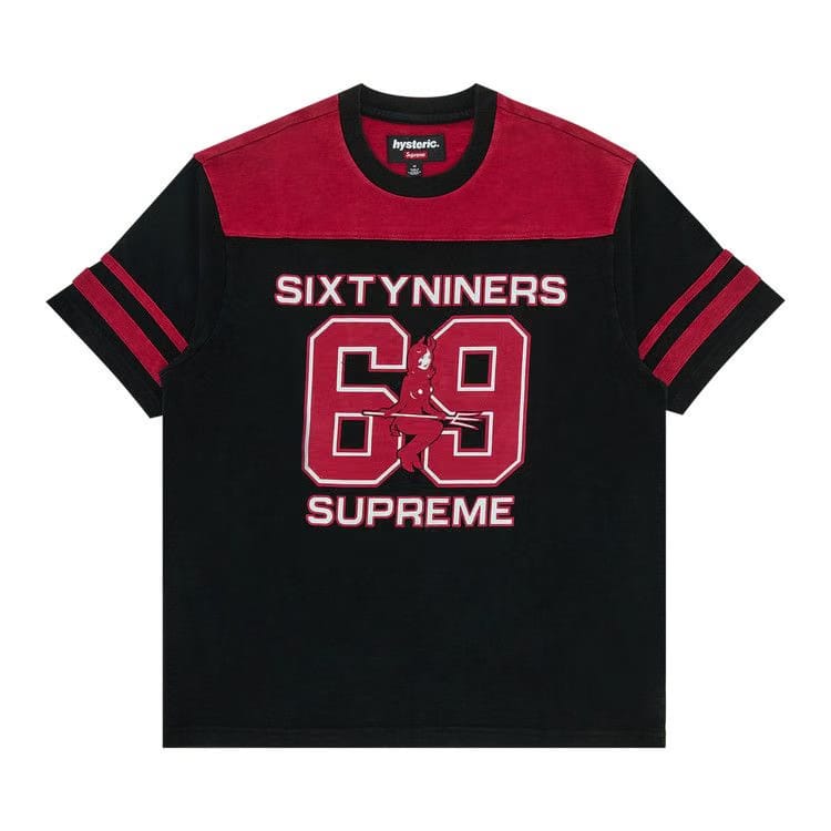 Supreme x HYSTERIC GLAMOUR 69 Football Top Black