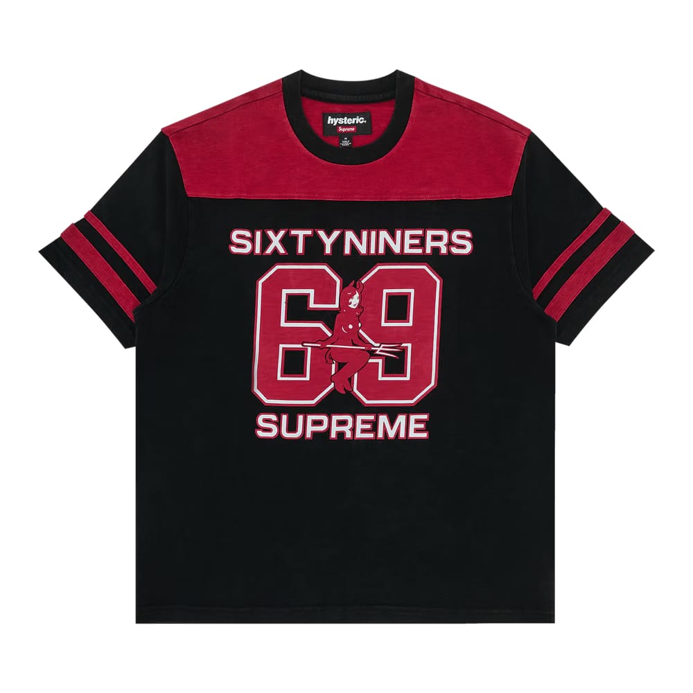 Supreme x HYSTERIC GLAMOUR 69 Football Top Black