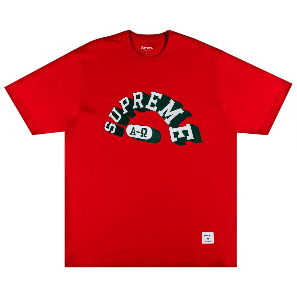 Supreme Alpha Omega Shorts-Sleeve Top Red