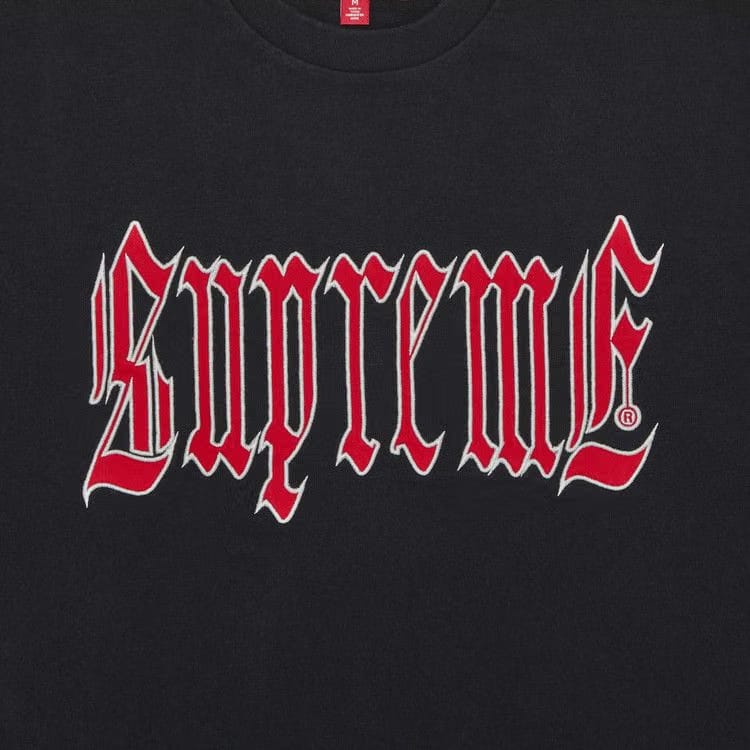 Supreme Old English Shorts-Sleeve Top Black