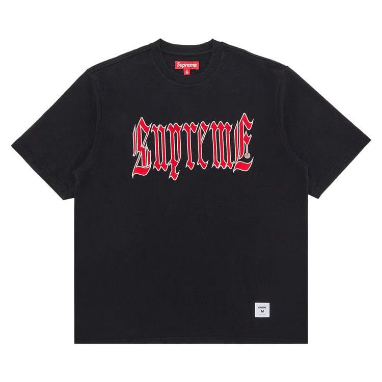 Supreme Old English Shorts-Sleeve Top Black