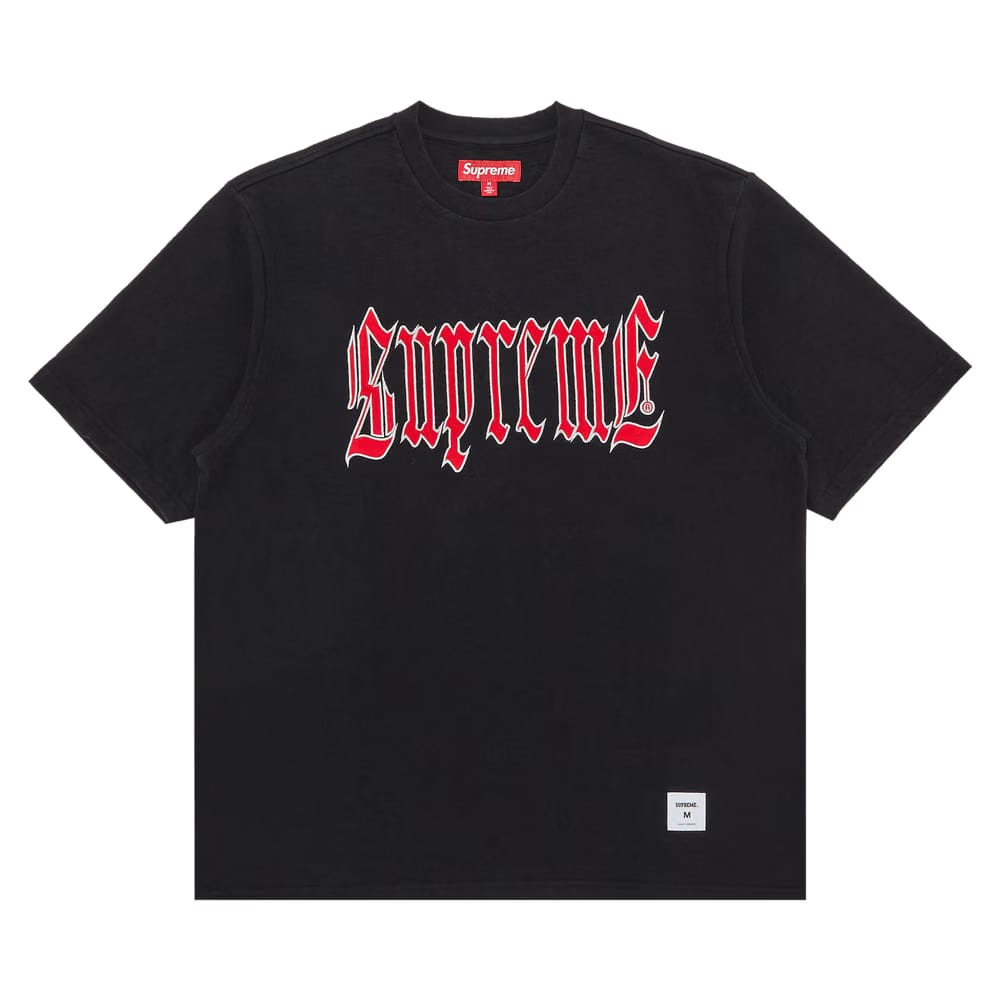 Supreme Old English Shorts-Sleeve Top Black