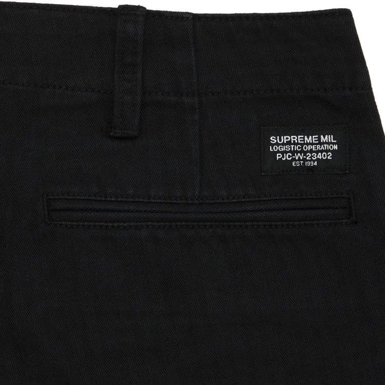 Supreme Washed Herringbone Chino Pant Black