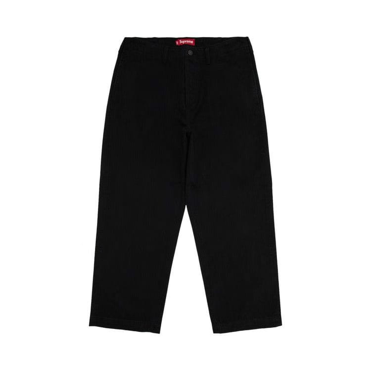 Supreme Washed Herringbone Chino Pant Black