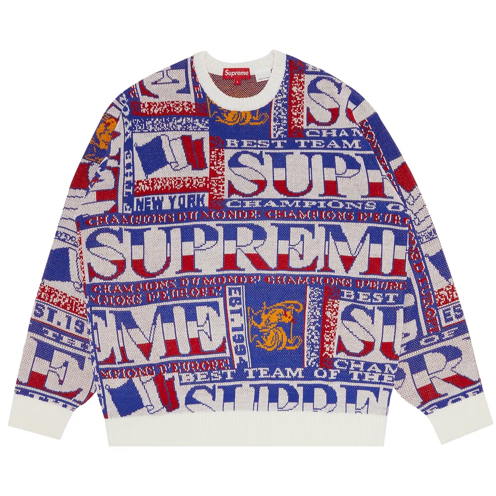 Supreme Scarf Sweater White