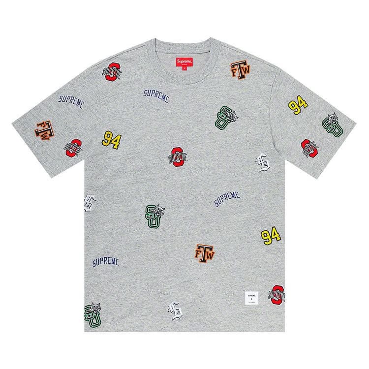 Supreme University Shorts-Sleeve Top Heather Grey