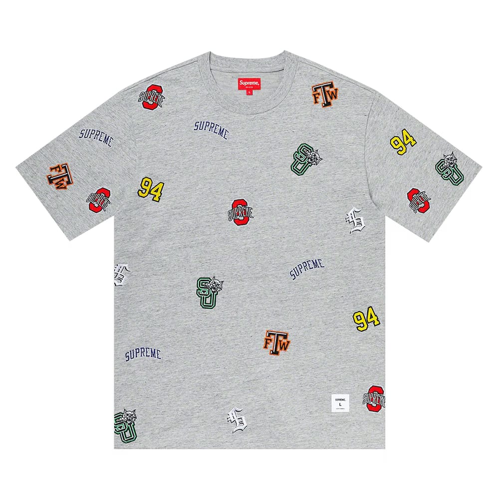 Supreme University Shorts-Sleeve Top Heather Grey