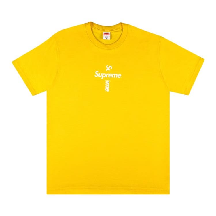 Supreme Cross Box Logo T-Shirt Yellow