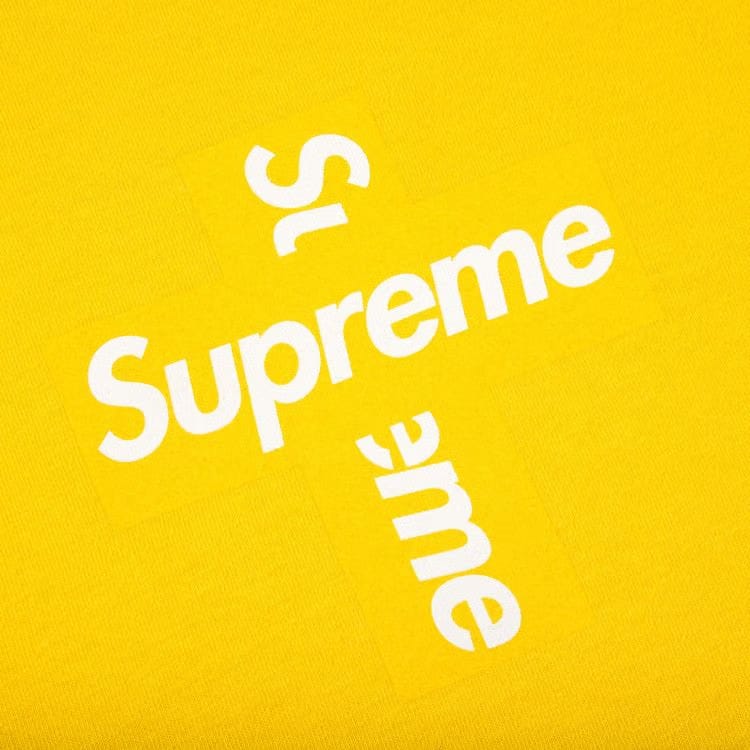 Supreme Cross Box Logo T-Shirt Yellow