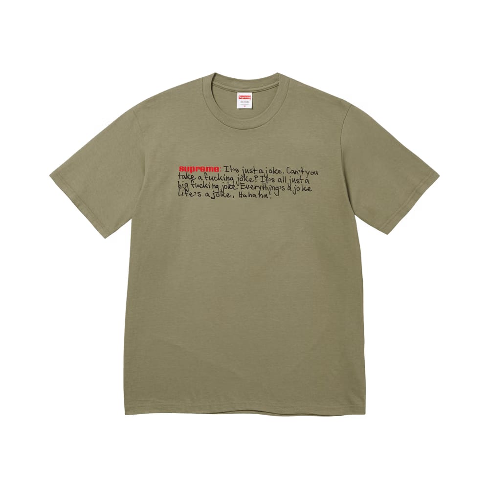 Supreme Joke T-Shirt Light Olive
