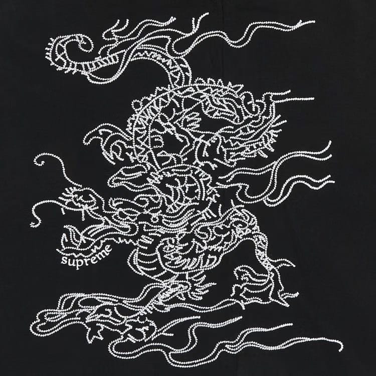 Supreme Dragon Embroidered Long-Sleeve Top Black