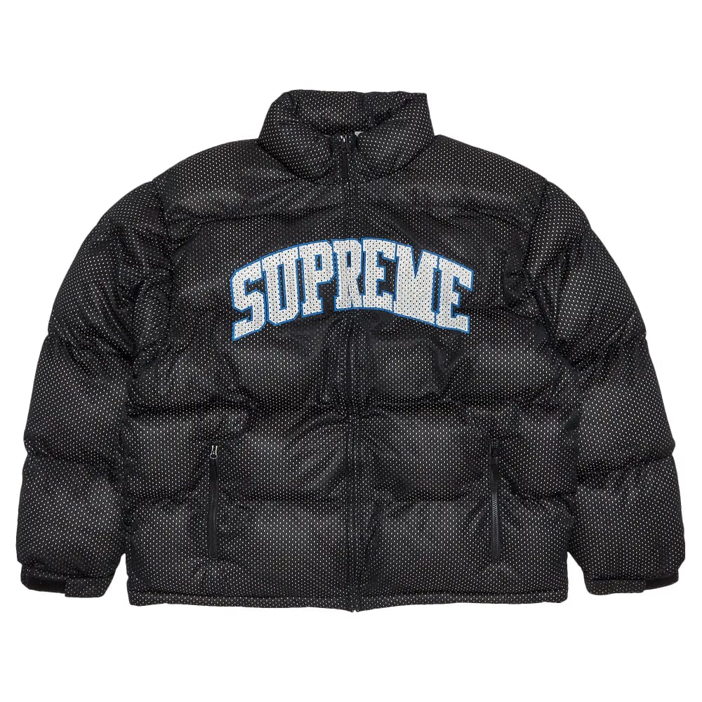 Supreme Mesh Jersey Puffer Jacket Black