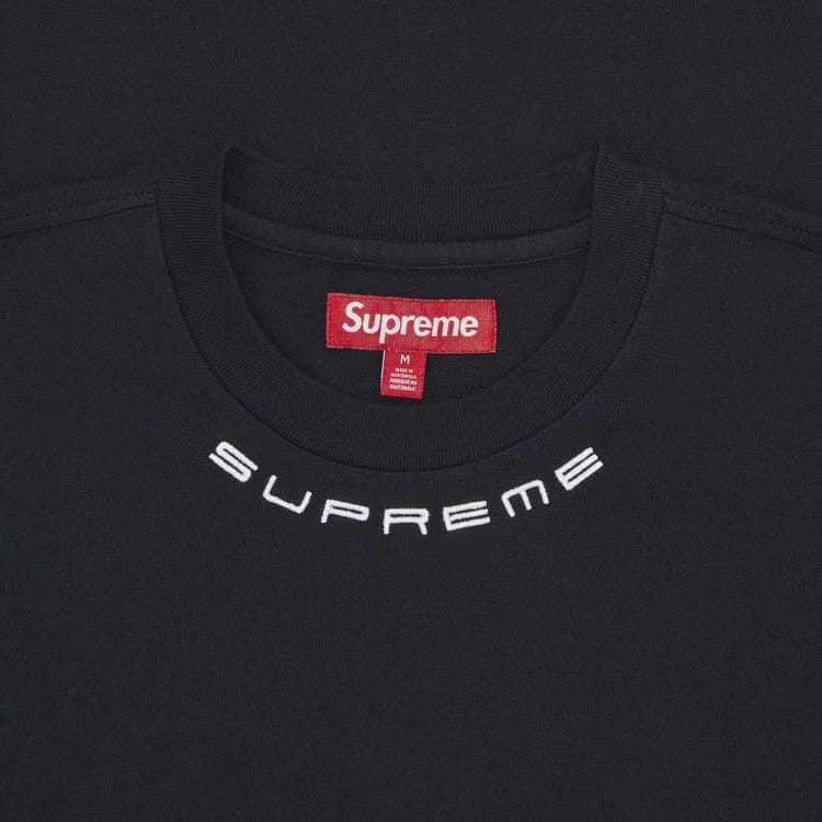 Supreme Collar Logo Long-Sleeve Top Black