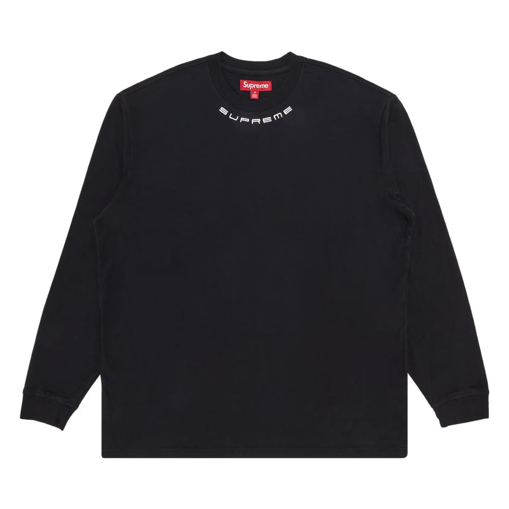Supreme Collar Logo Long-Sleeve Top Black