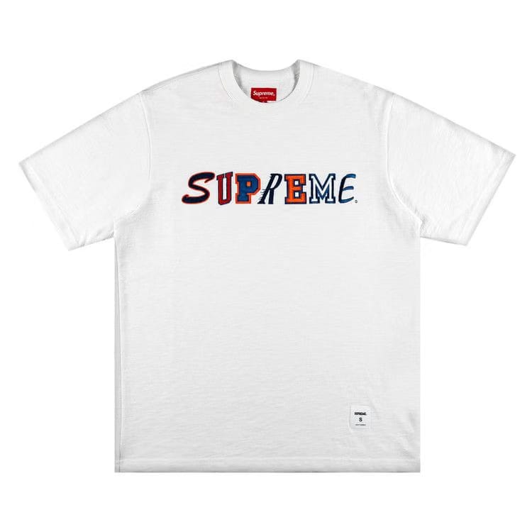 Supreme Collage Logo Shorts-Sleeve Top White