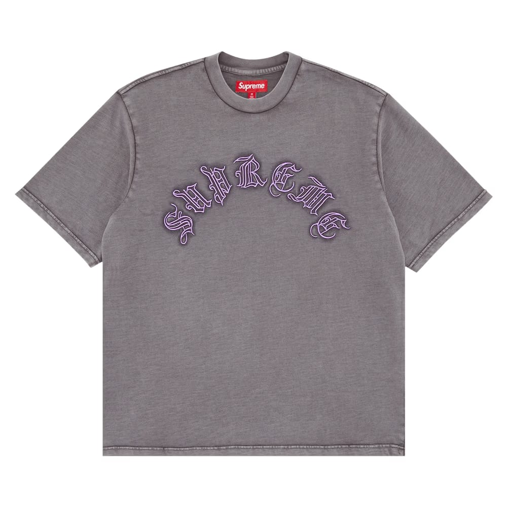 Supreme Old English Shorts-Sleeve Top Dark Grey